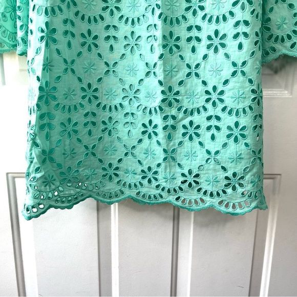 J.Crew New Eyelet Scalloped Shift Dress with Pockets Mint Size 0P - Picture 8 of 12